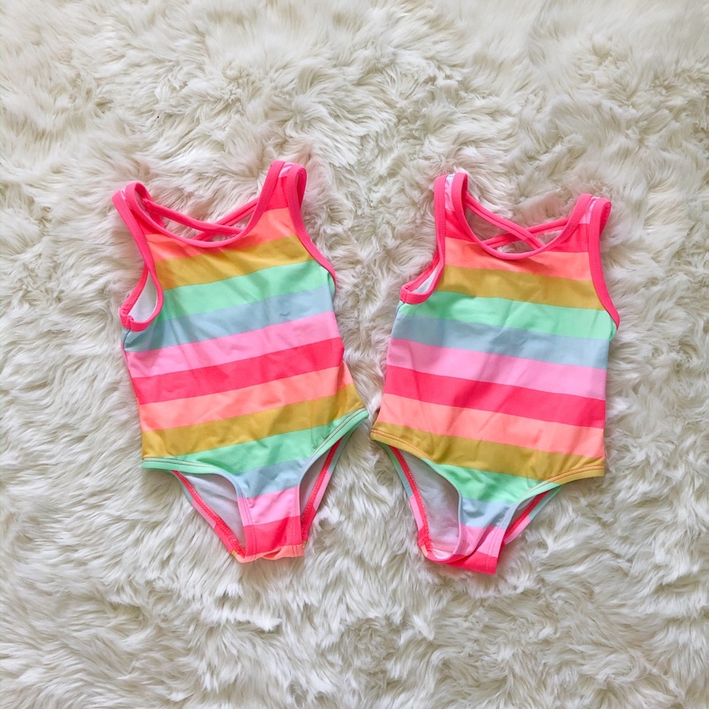 Twin Girl Swimsuits 6-9 month** read description